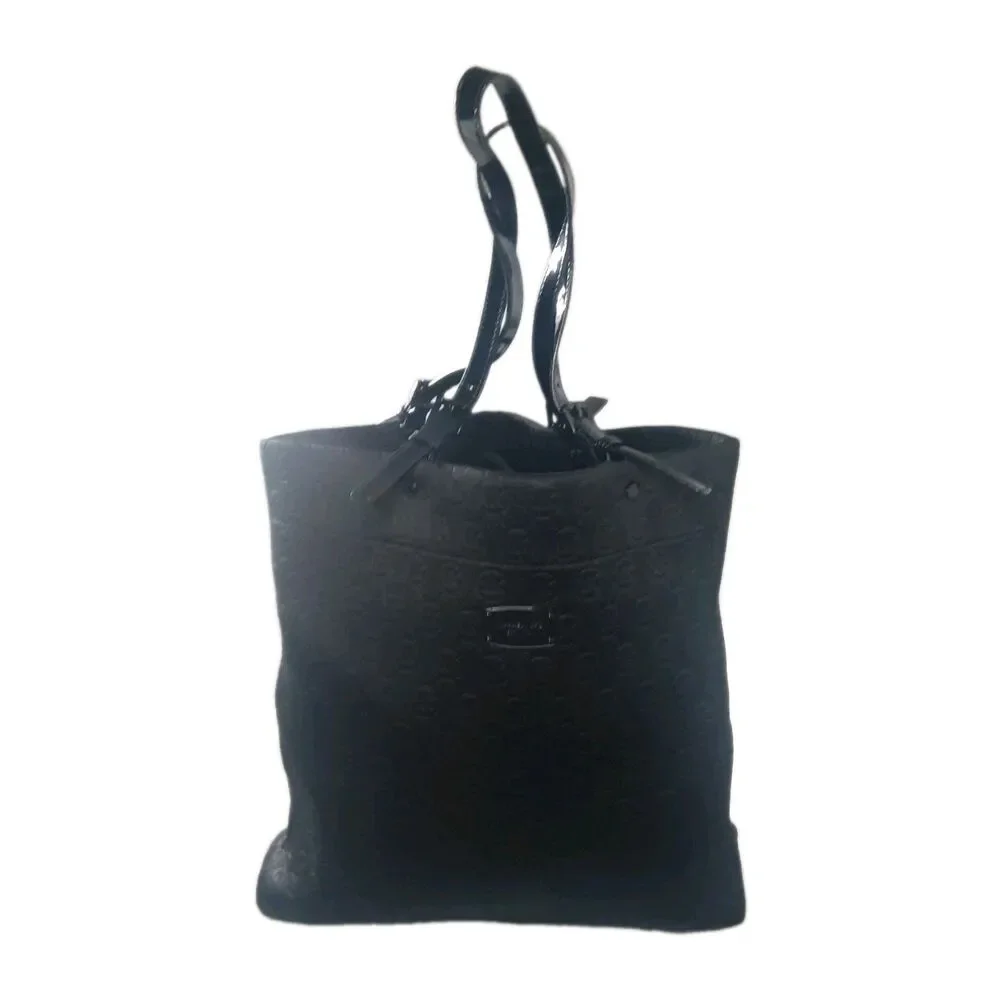 Michael Kors Jet Set Embossed Neoprene Logo Tote Black Handbag